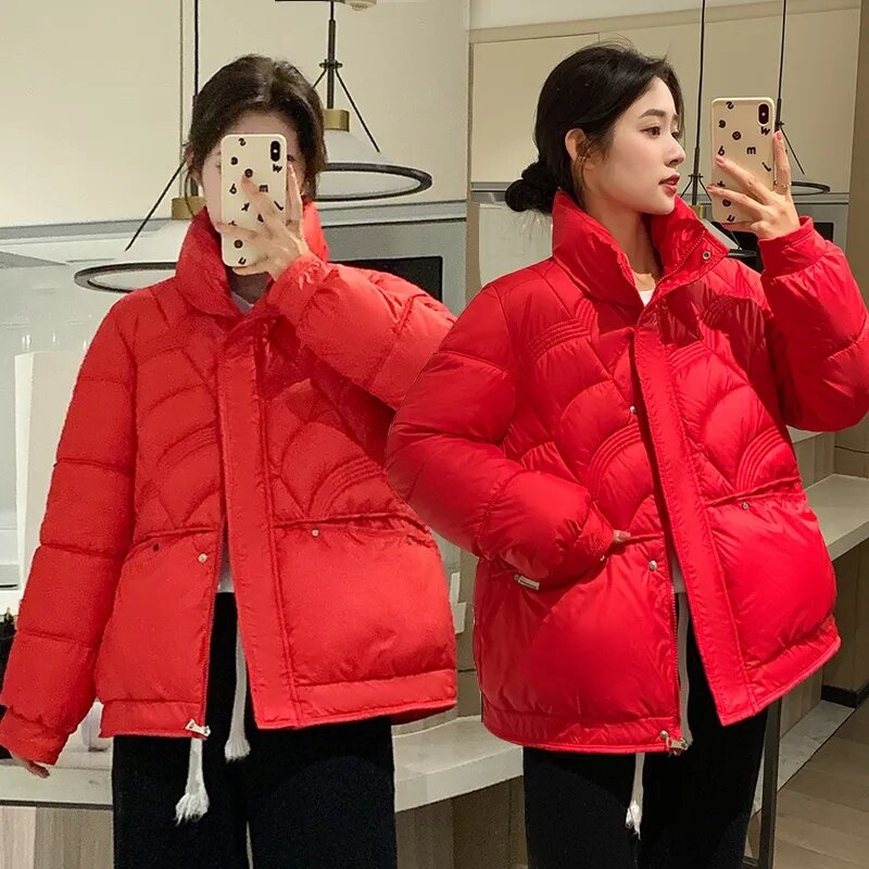 2023 neue Puffer Mantel Daunen Baumwoll jacke Frauen koreanische Winter Parkas lose Oberbekleidung dicken warmen Baumwolle gepolsterten Mantel