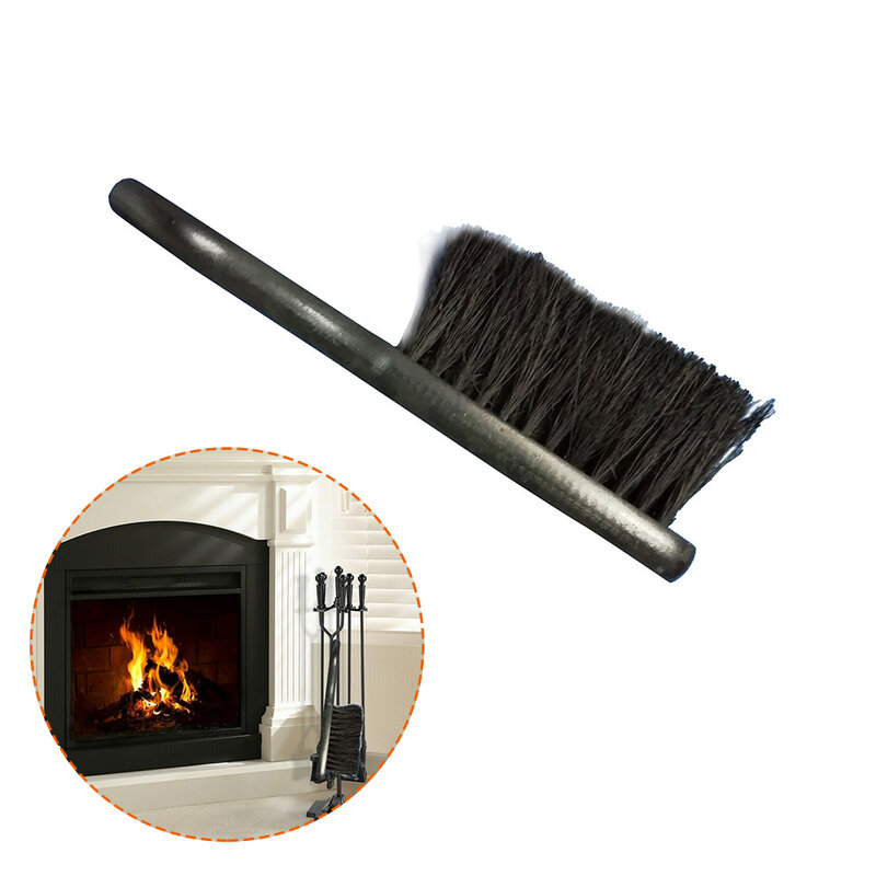 Madeira Handle Shape Brush Head for Lareira, Lareira, Lareira, Fireside, Escovas, Ferramentas de manutenção