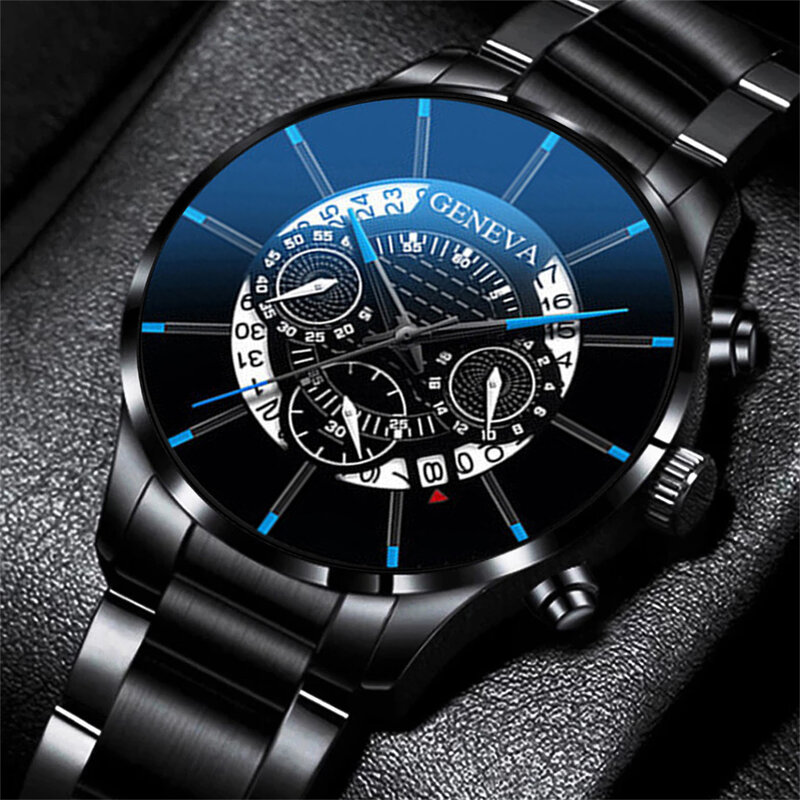 Relojes de negocios de lujo para hombre, reloj de pulsera de cuarzo de acero inoxidable, informal, con calendario y fecha, a la moda, nuevo