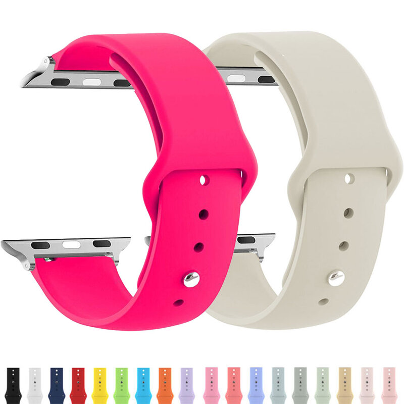 Bracelet en silicone pour Apple Watch Band, Bracelet, Ceinture, 40mm, 44mm, 49mm, 45mm, 41mm, 38mm, 42mm, iWatch Series SE, 9, 8, 7, 6, 5, 3, Ultra 2 Band