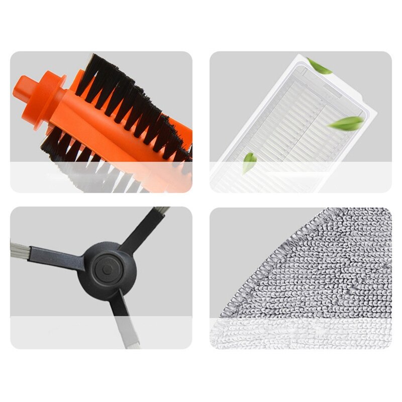 7PCS Main Side Brush Mop Cloths Hepa Filter Spare Parts For Xiaomi Mi Robot Vacuum-Mop Pro STYTJ02YM 3C Vacuum Cleaner