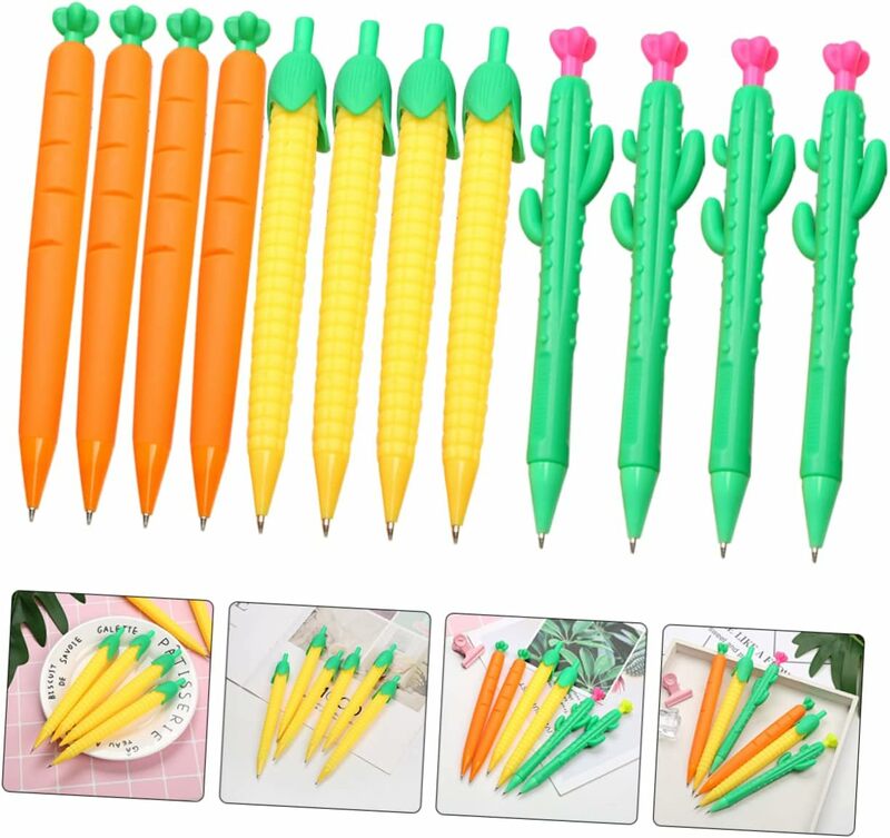 60 Pcs Carrot Mechanical Pencils Fancy Automatic Carrot Supplies Plastic Multi-function Household Funny Painting Supplies