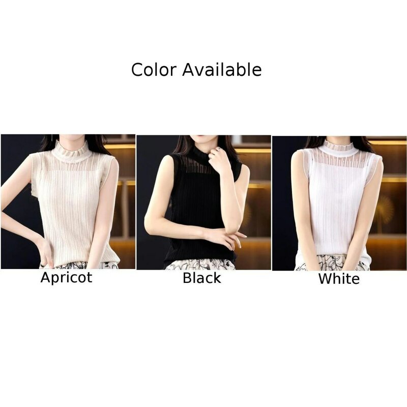 Stylish Comfy Fashion T-Shirt Tops Tank Tops Women Knitting Tops Corset Vest Daily For Vacation Half Turtleneck