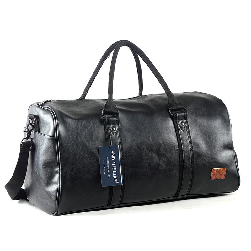 Modna skóra PU dla mężczyzn torba podróżna o dużej pojemności walizka Duffle męska torebka na siłownię Fitness modna torba na ramię Crossbody