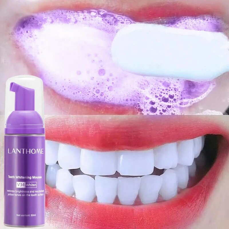 V34 Mousse Teeth Cleaning Toothpaste Effective Brightening Whitening Toothpaste Removing Tooth Deep Stains Yellow Oral Care
