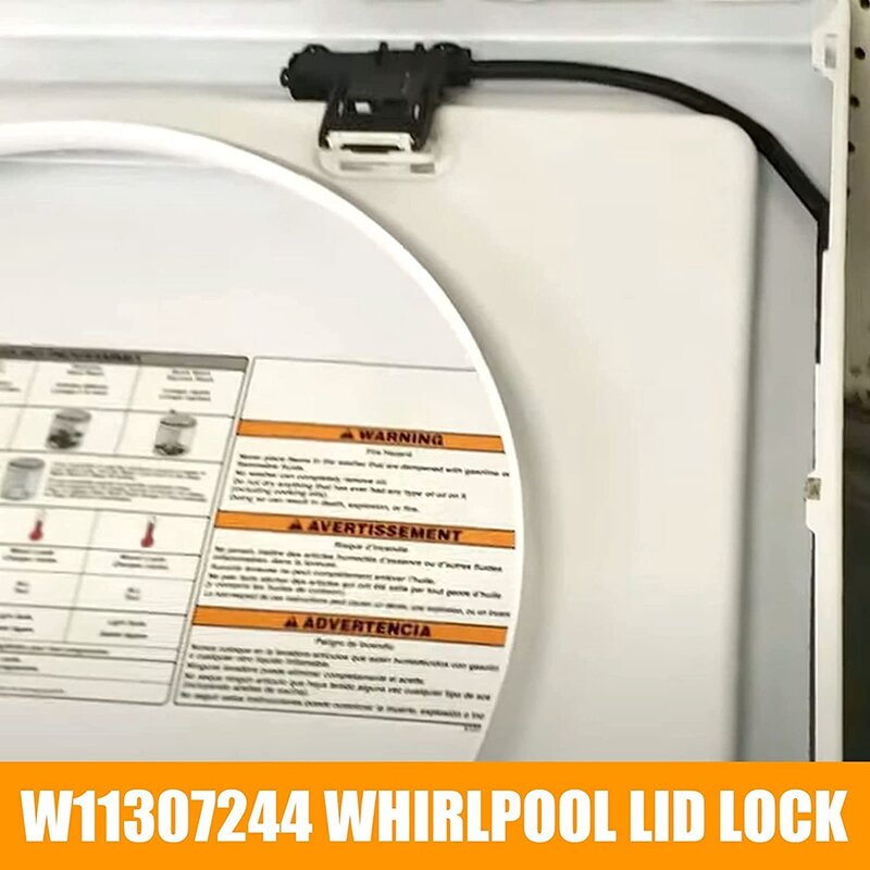 Reemplazo de interruptor de bloqueo de tapa de lavadora W11307244 W10682535, 3 cables, apto para Whirlpool, montaje de pestillo de puerta de tapa de lavadora