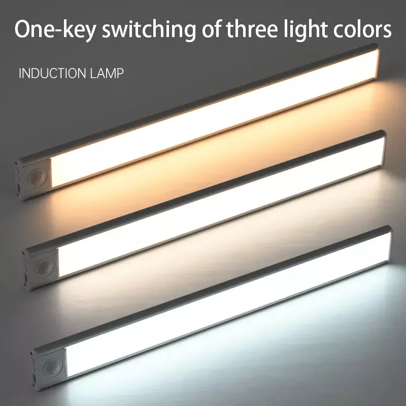 Sensor de Movimento LED Night Light, Luz do armário, Lâmpada magnética, Sob as luzes do armário, Iluminação da cozinha