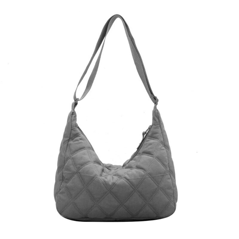 Женская сумка через плечо с ромбовидной сеткой, нейлоновые сумки для девочек, модные повседневные сумки для покупок