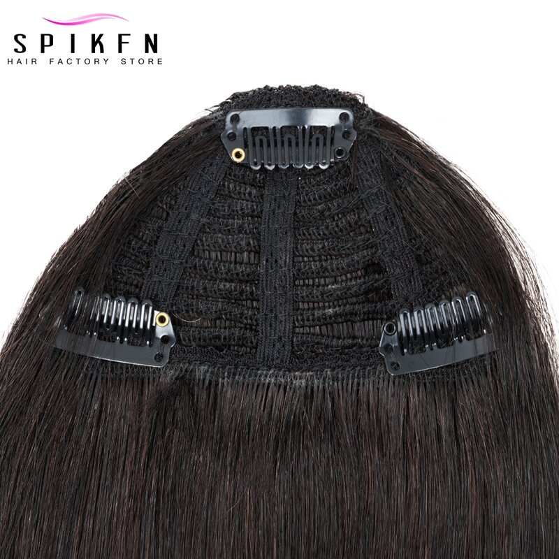 Женские прямые челки из натуральных человеческих волос, 8 дюймов, 20 г, 3 заколки