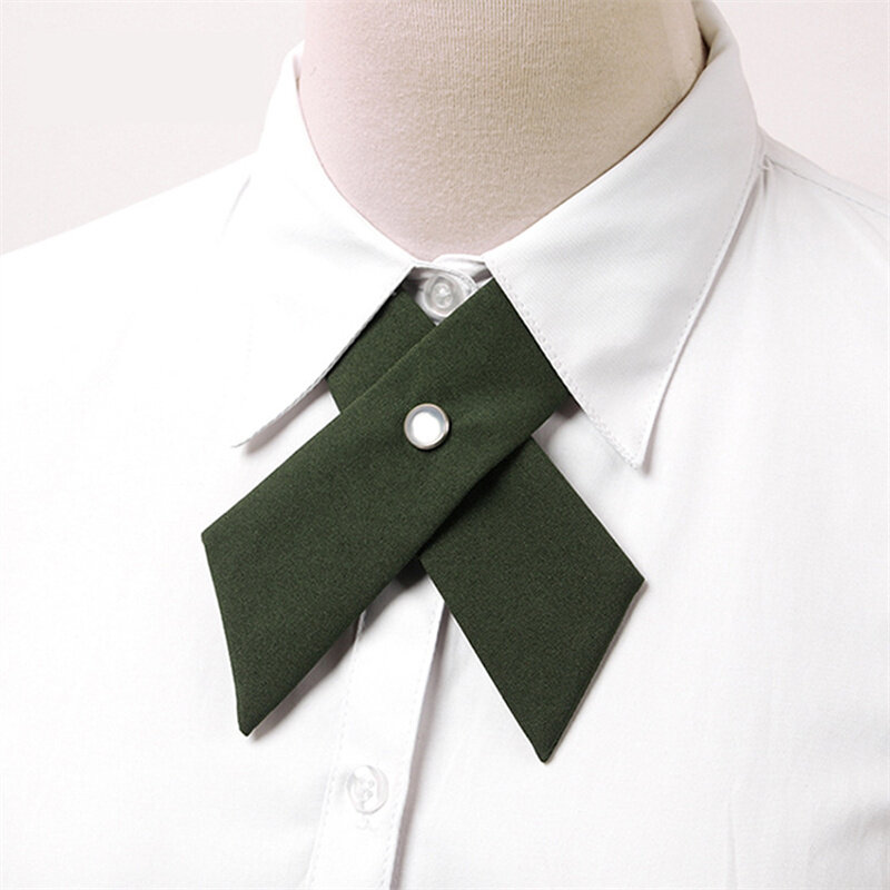 New Blue Black Solid Polyester Cross Shaped Bowtie Fashion Versatile Students Business Party Banquet Suit Accessories