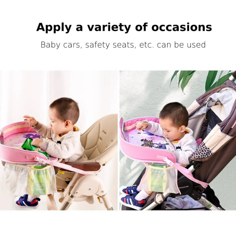 Vassoio per bambini vassoio per auto vassoio da tavolo sedile di sicurezza per bambini tavolo piccolo borsa multifunzionale per passeggino