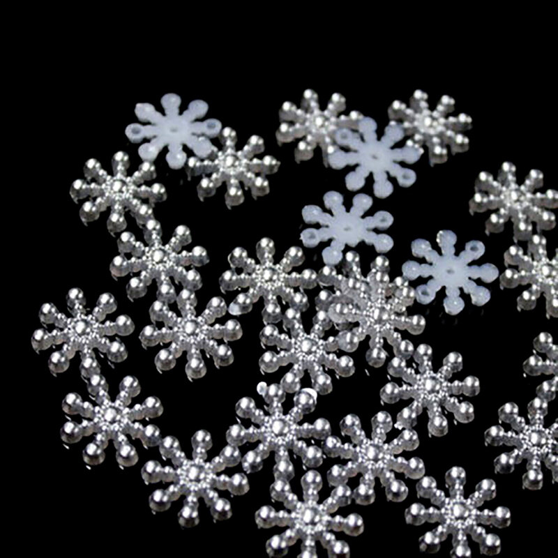 100 stücke weiße Perle Harz Schneeflocke Flat backs Verzierungen DIY Telefon Weihnachten Dekorationen Scrap booking Handwerk 12mm