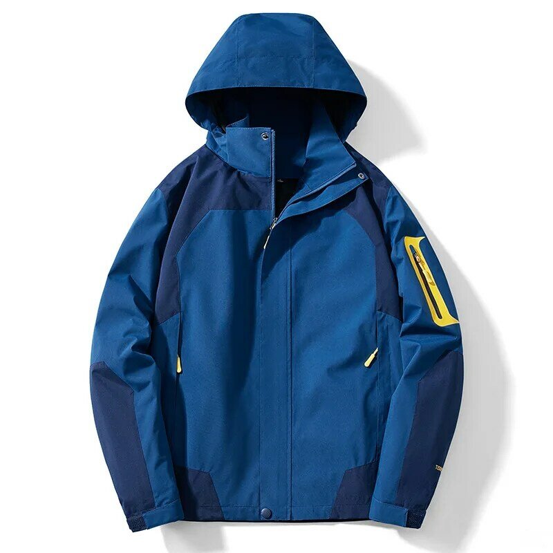 Мужская и женская ветрозащитная куртка, водонепроницаемая и ветрозащитная куртка с капюшоном, быстросохнущая ветровка с карманами для кемпинга, 2024