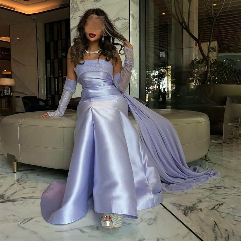 MOBUYE-vestido feminino com decote sem alças, até o chão, árabe, Dubai, moda noturna, elegante vestido de festa, 2020