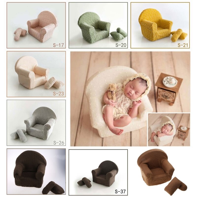 Sofá fotográfico para recién nacido, conjunto asiento y almohada, sofá modelado para posar, Luna Llena para bebé P