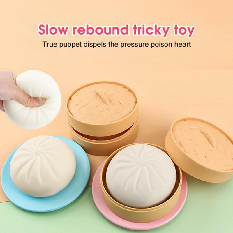 Decompression Toy For Children Adults Stress Relief Slow Rebound Elastic Lifelike Shape Interesting Gifts Steamed Stuffed Bun