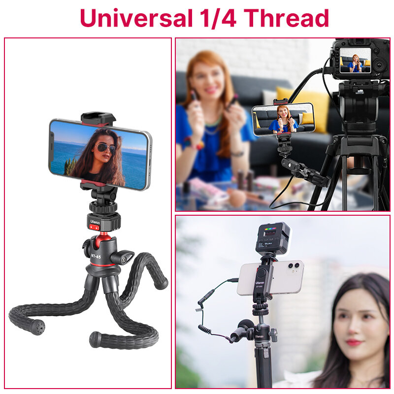 Ulanzi-soporte Vertical para teléfono móvil, montaje de ST-06S para cámara DSLR, Monitor, abrazadera de montaje en trípode para Smartphone, disparo en Vlog