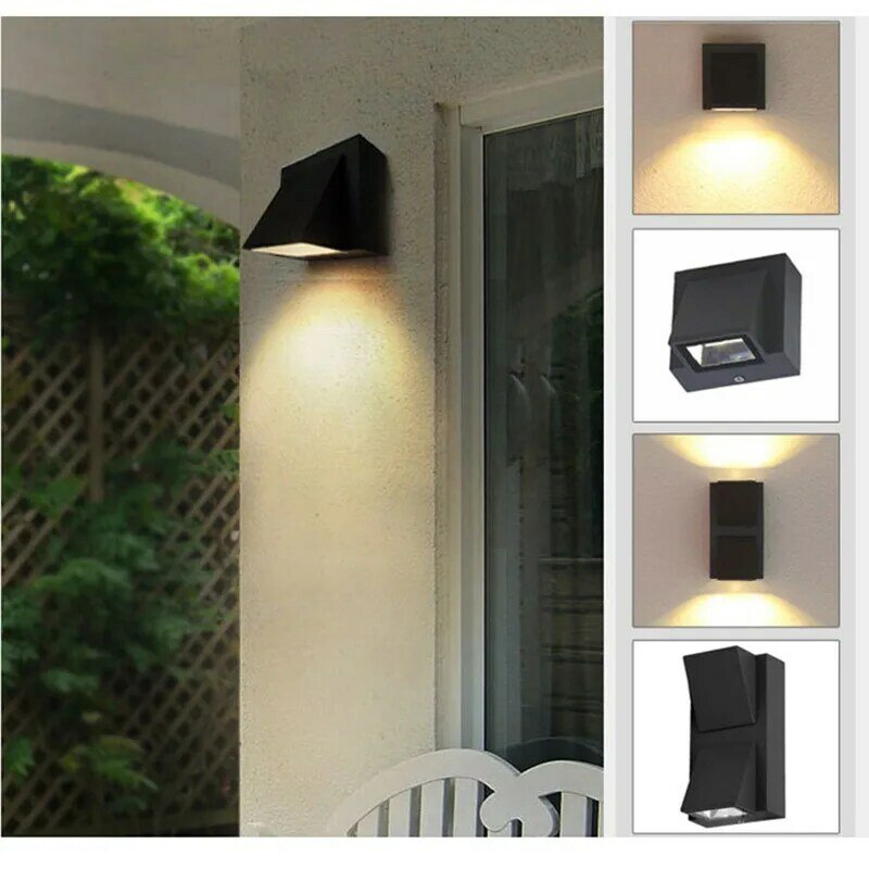 Lámpara LED de pared de aluminio resistente al agua IP65, candelabro de pared exterior, decoración de balcón y jardín, CC de 12V/24V, 5W, 10W