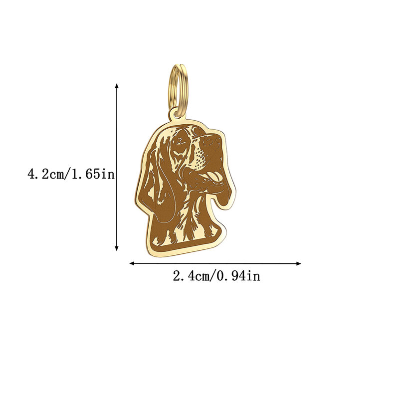 Stainless Steel Customized Bloodhound Dog Collar Tag Pendant For Animal Engraving Name Personalized Number Puppy Accessories