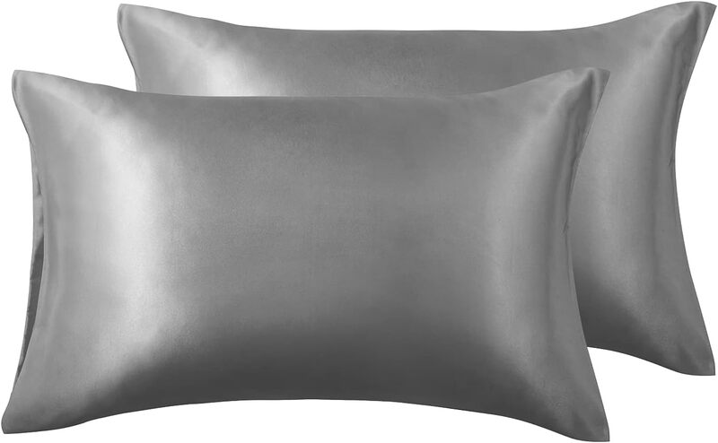 LZ-funda de almohada de seda satinada para pelo y piel, tamaño estándar, Juego de 2 unidades, súper suave, 20x26 pulgadas