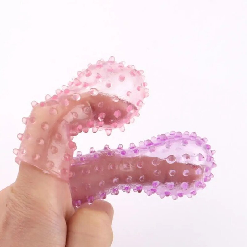 Finger Stimulator Verbessern Interne Sensation Scratch Beständig TPE Klitoris Finger Massieren Kinderbett für Paar G-Punkt Finger Cot