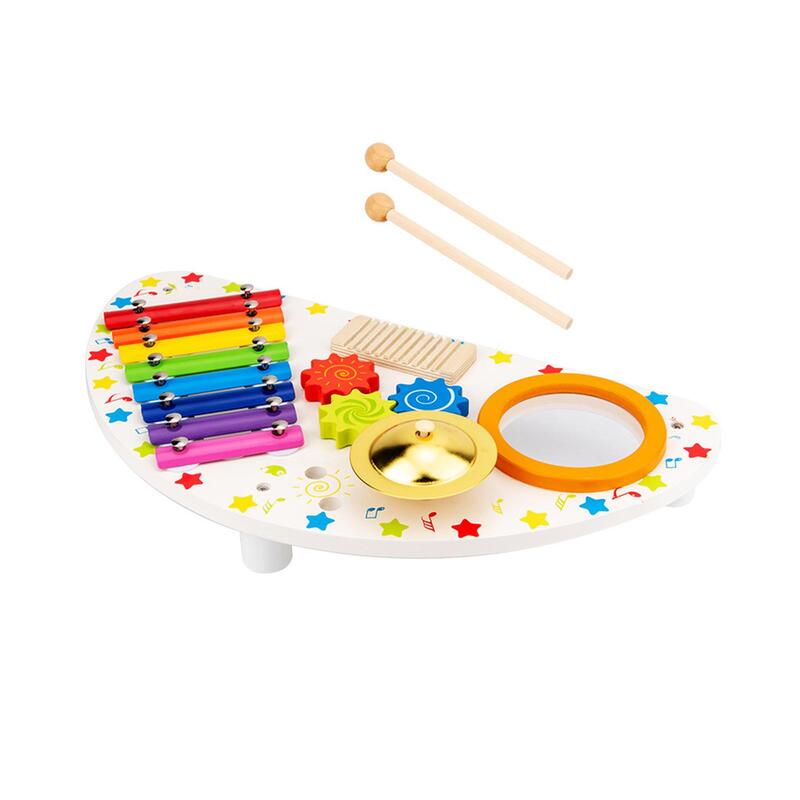 Instrumento de Percussão Xilofone De Madeira Colorido, Brinquedos com Marretas, Baby Music Toy, Meninas, Meninos, Crianças, Idades 3, 4, 5, 6 Anos
