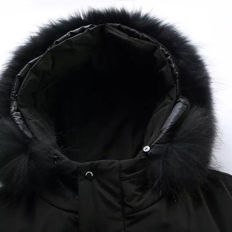 Новинка 2024, Мужская модная длинная парка на белом утином пуху с капюшоном, модель размера плюс 4XL 5XL, Мужская Утепленная пуховая куртка-30, зимнее теплое пуховое пальто