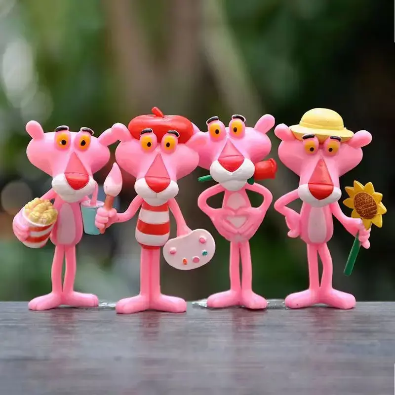 Modèle de figurine animée de panthère rose, poupée mignonne de wilaction, décoration de dortoir d'étudiant, modèle de décoration d'agne