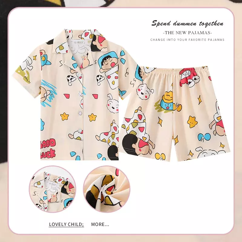 子供のためのアニメのパジャマセット,半袖,ナイトウェア,女の子と男の子のためのサマーギフト