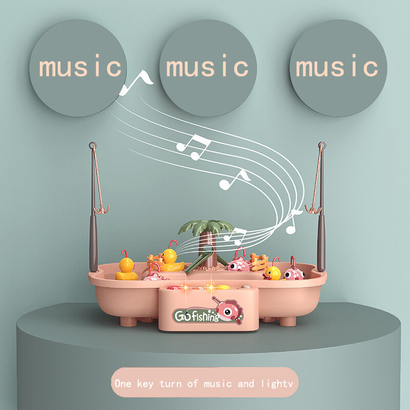 Музыкальная рыболовная игрушка детская Магнитная электрическая циркуляция рыболовная утка рыболовная платформа водная игра игрушки для детей подарок