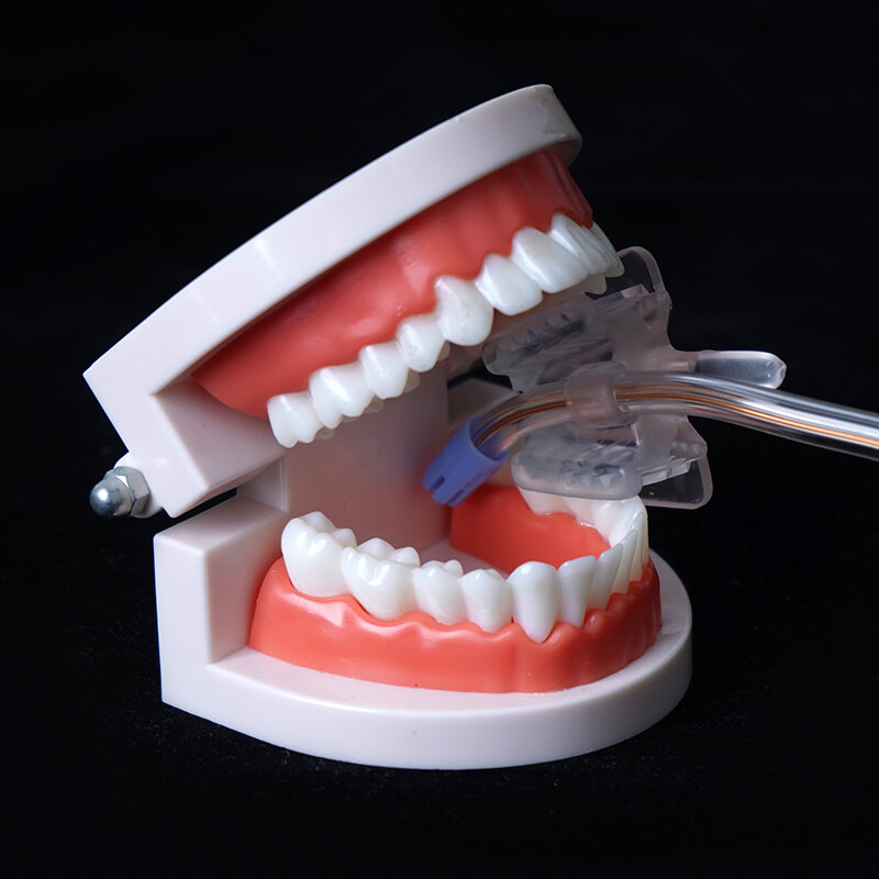 Blocco per morso in Silicone dentale da 5 pezzi con foro per espulsione della Saliva apri bocca cuscinetto occlusale divaricatore per guance strumenti per l'igiene orale
