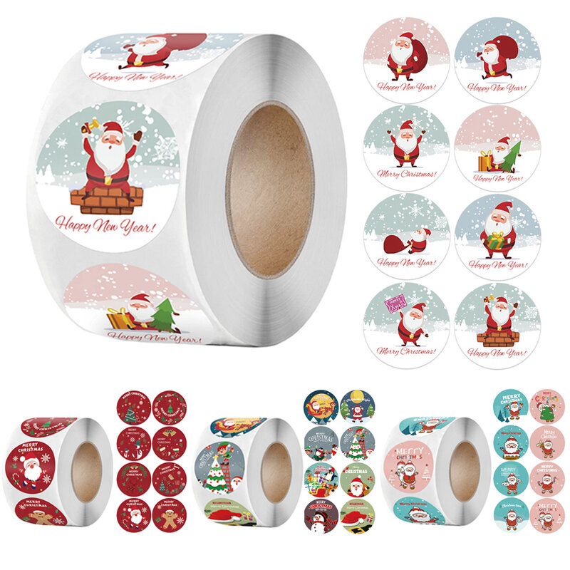 500 шт., декоративные наклейки в виде Санта-Клауса