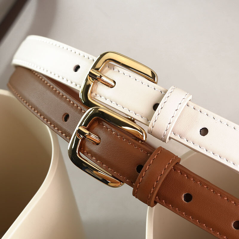 Cinturón con hebilla dorada y plateada para mujer, cinturón con letras de cuero de vaca genuino, estilo para hombre y mujer, G117, 2023