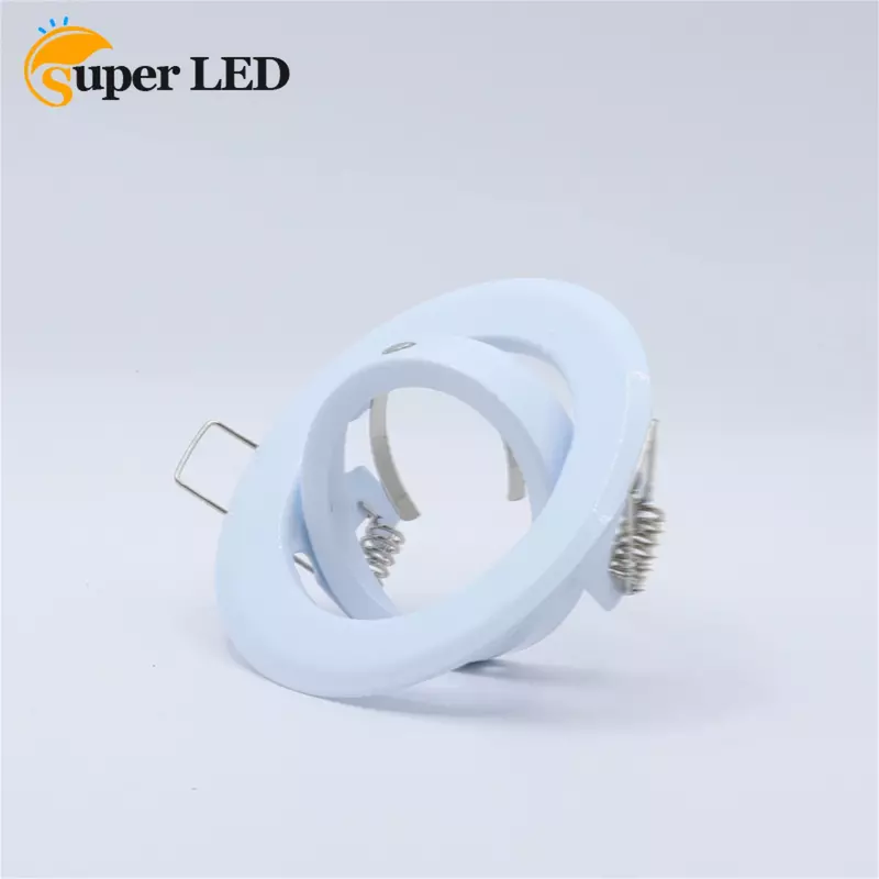 Support de lampe en métal de fer, trou de coupe blanc, cadre de spot LED encastré, GU10, MR16, 62mm
