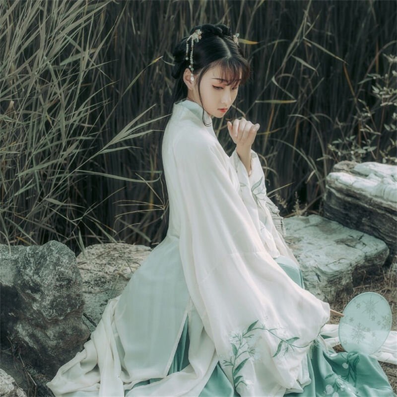 Женский костюм для косплея Hanfu с перекрестными воротниками и широким рукавом