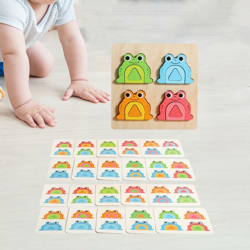 Puzzle Jigsaw katak, mainan Puzzle hewan kodok untuk bayi laki-laki dan perempuan