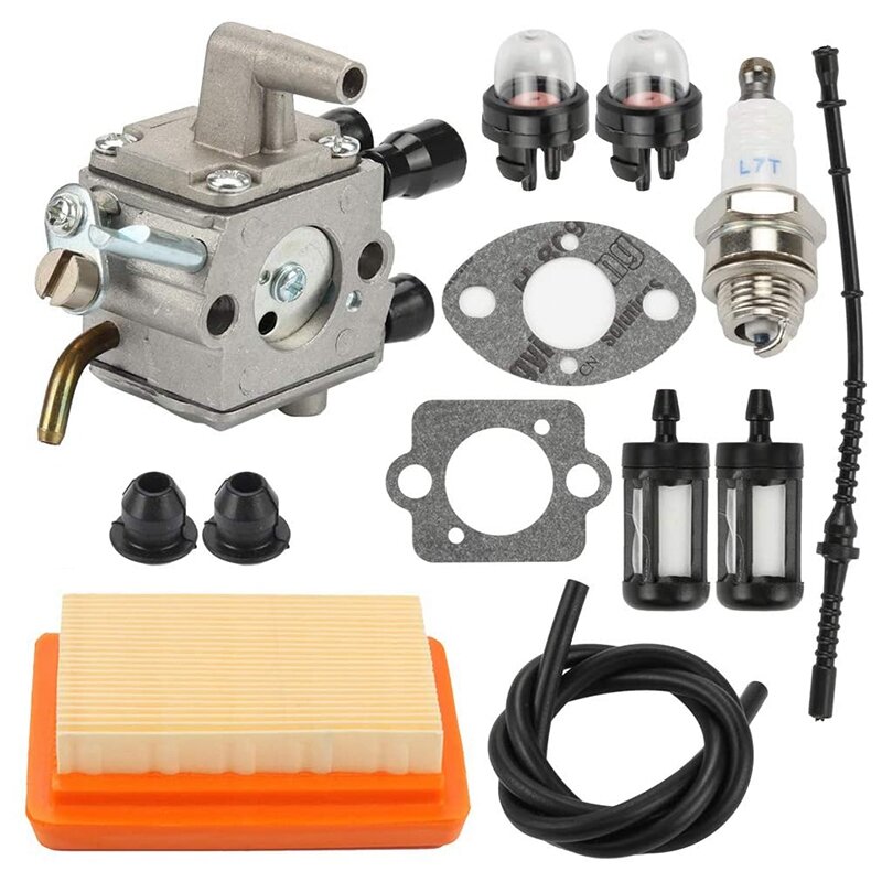 Kit de realimentación de combustible de bombilla de filtro de aire de carburador, apto para Stihl FS120, FS200, FS250, FS300, FS350, FR450, recortadora de cuerdas