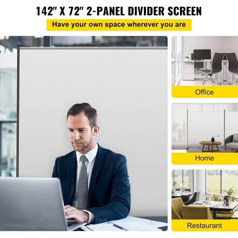 Room Divider, 6 ft Room Divider Wall 2-Panel Office Divider Folding Portable Office Walls Dividers