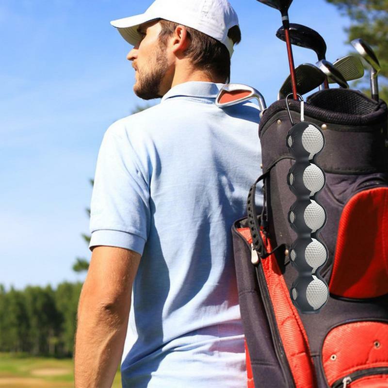 Tragbare Silikon Golfball Aufbewahrung hülle Fall halter 5 Ball Schutz mit Karabiner Golf Training hilft Golf zubehör