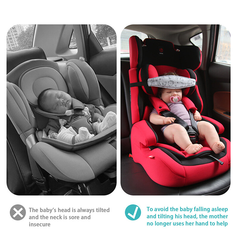 Soporte de cabeza de asiento de coche para bebé, cinturón de sujeción ajustable, posicionador de sueño para niño y niña, almohada de seguridad para bebé, Protector de cabeza infantil