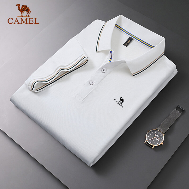 Embroidery CAMEL Polo New Summer Polo Shirt Men High Quality Men's Short Sleeve Top Business Casual Polo-shirt for Men