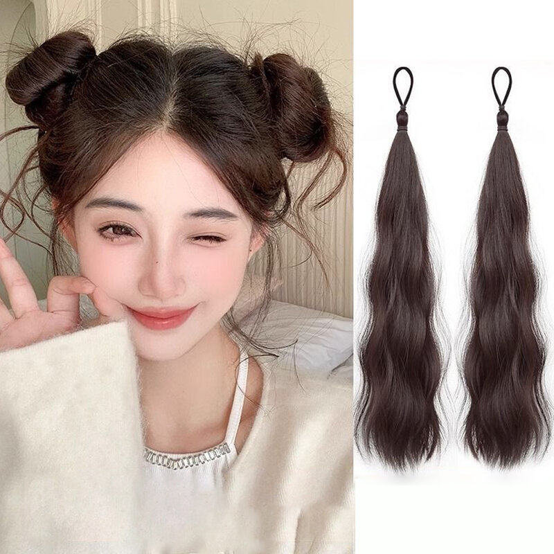 Self Winding Hair Bunches Ball Shaped Wig Hair Loops Simulated Hair Buds Hair Bags Natural Fluffiness Coiled Hair Ropes
