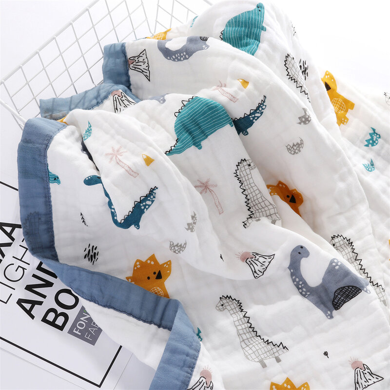 PatPat-mantas de algodón 100% para bebé recién nacido, gasa de muselina de 6 capas, suave, absorbente, para camas, toallitas de Ducha