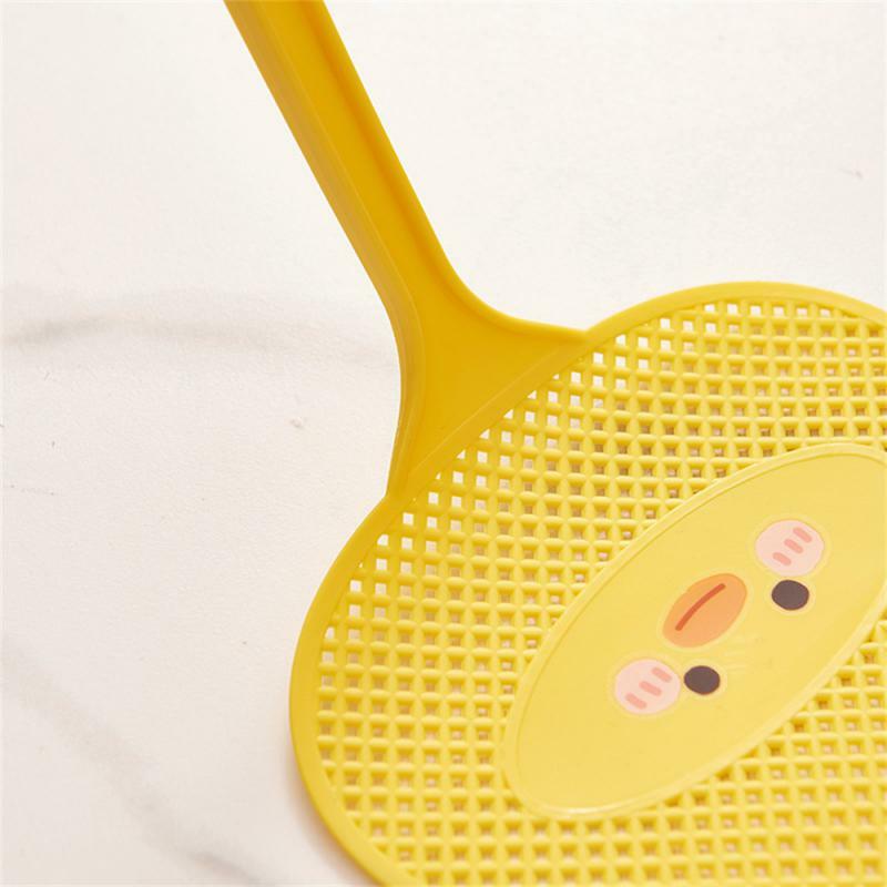 Matamoscas de pato amarillo con diseño de dibujos animados para el hogar, mango alargado, antimosquitos y plagas engrosadas