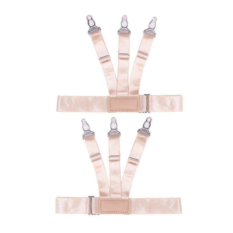 Ligas elásticas ajustables de nailon para mujer, con Clips de bloqueo antideslizantes, ligas de camisa de tamaño cómodo