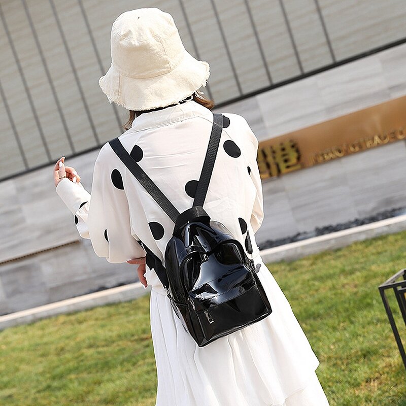 透明なPVCミニバックパック、かわいい学校のブックバッグ、「スルー、ファッション