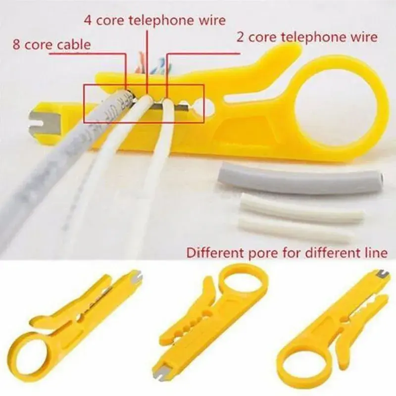 Rede Cable Stripping Alicate, Coaxial Coaxial Stripper, cortador de fio, Punch Down Tool, Lote 10pcs
