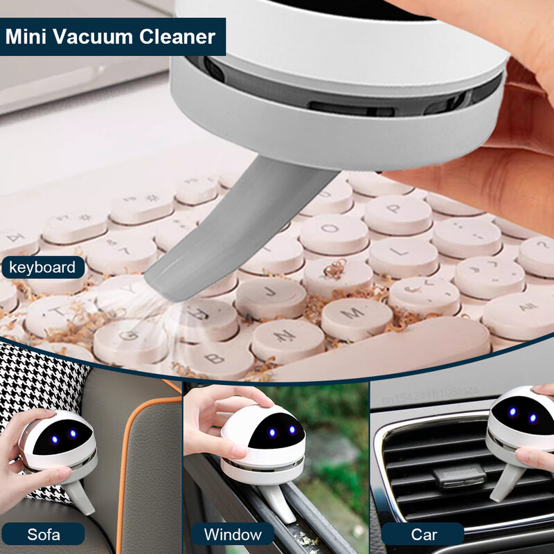 Vacuum Cleaner Mini Desk Dust Vacuum With Clean Brush For Home Office Table Sweeper Desktop Cleaner USB Charging Vacuum Cleaner