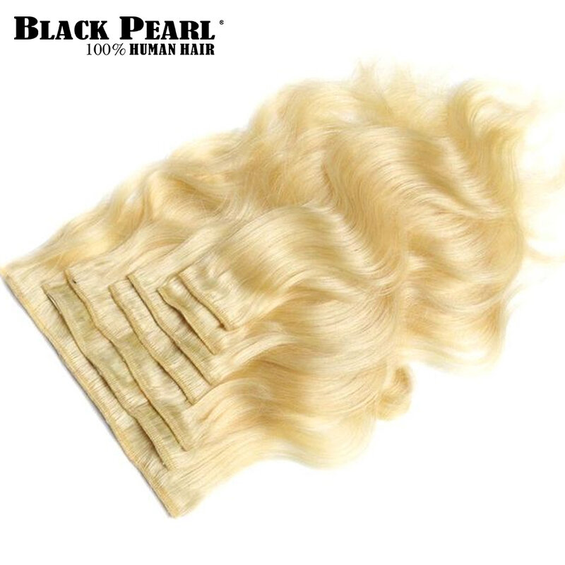 613 blonde Highlight Farbe Jungfrau Körper Welle Clip-in Haar verlängerungen Körper welligen Clip Haar verlängerungen brasilia nische Maschine Remy