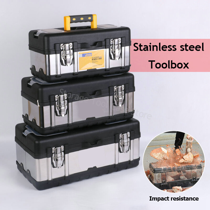 Boîte à outils multi-spécifications, boîte de rangement, qualité industrielle, grande boîte à outils africaine, boîte de rangement d'outils portable en métal